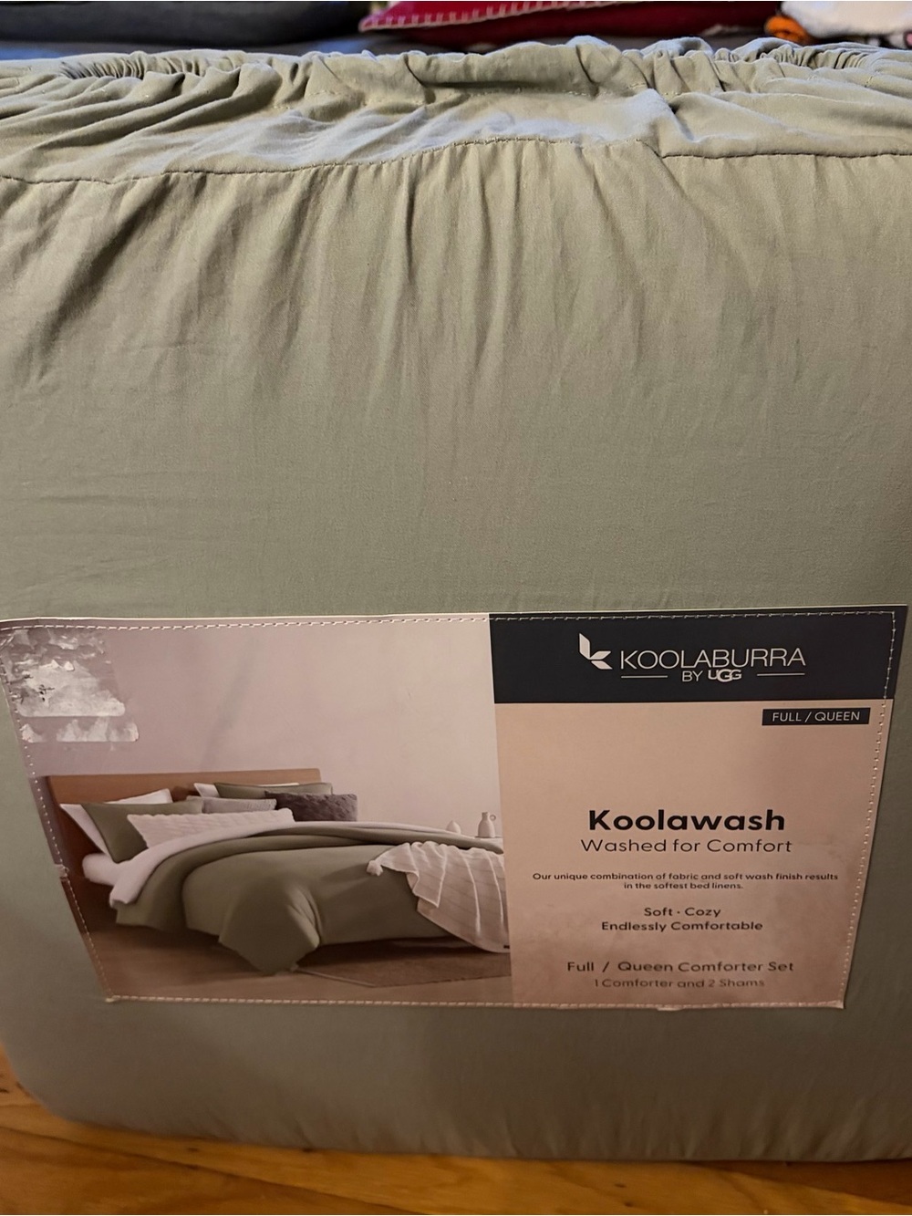 NEW Koolaburra by UGG Sage Green Washed Comforter Set - Full/Queen